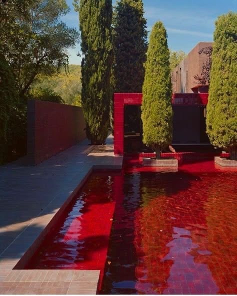 Red pool painted to match house (photo 2 of 2)