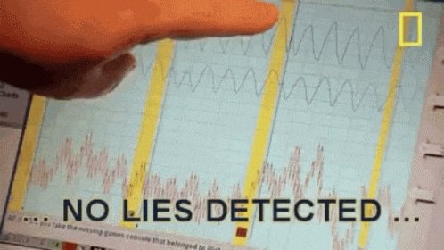 polygraph readout showing no lies