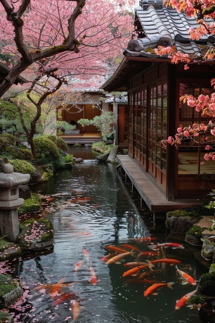 Japanese garden scene