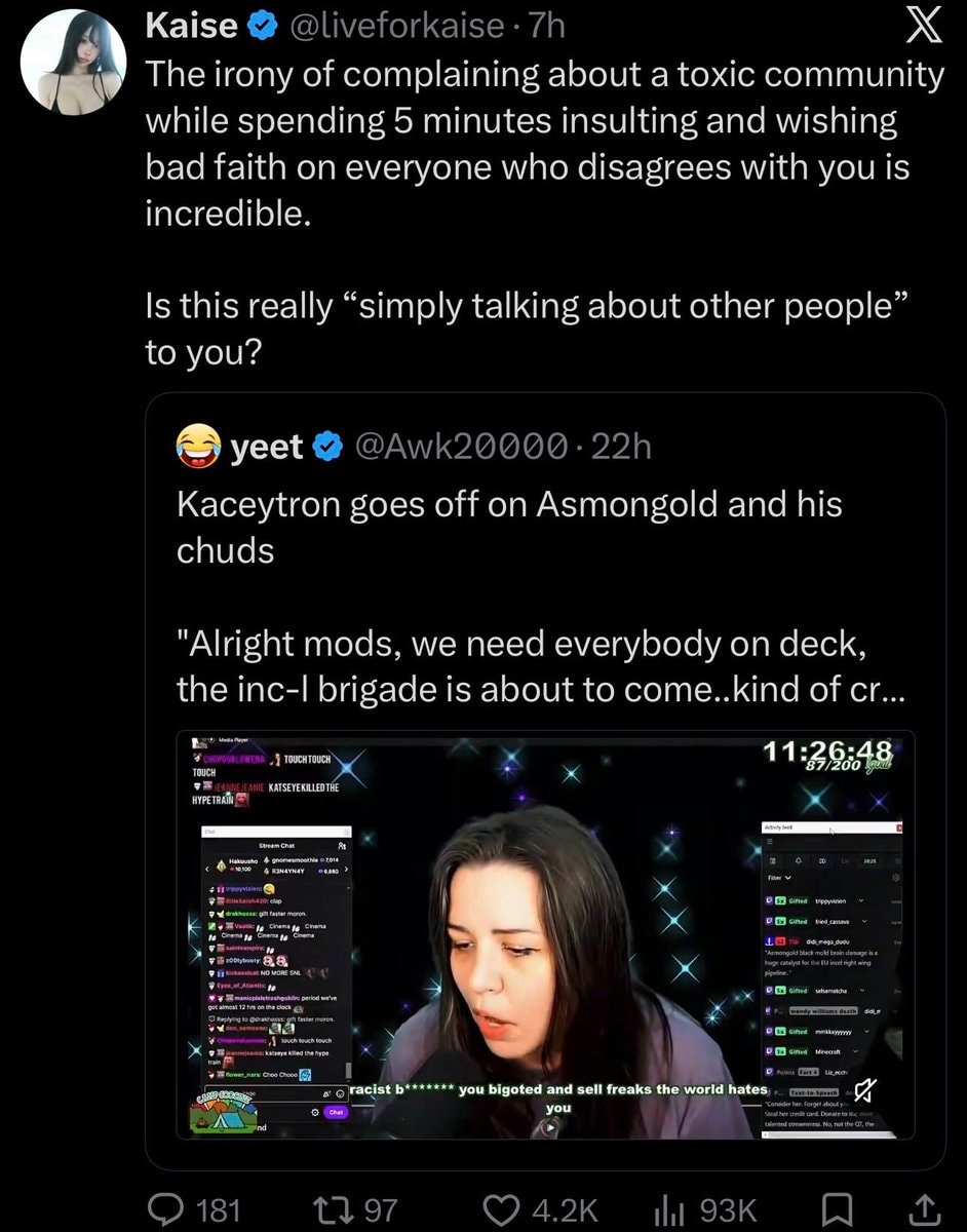 Kaise responds to Kaceytron