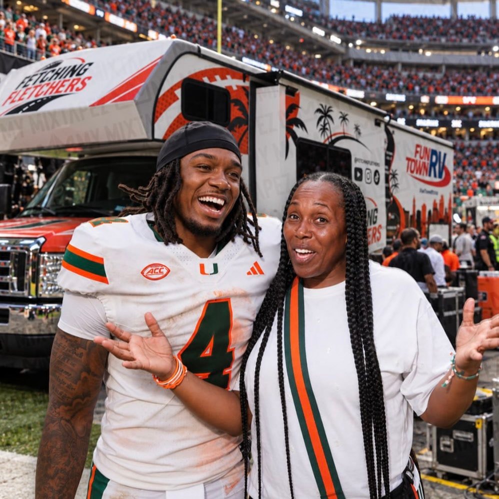 Mark Fletcher Jr. Miami Hurricanes mom Linda Mark Fletcher Jr. Miami Hurricanes mom Linda