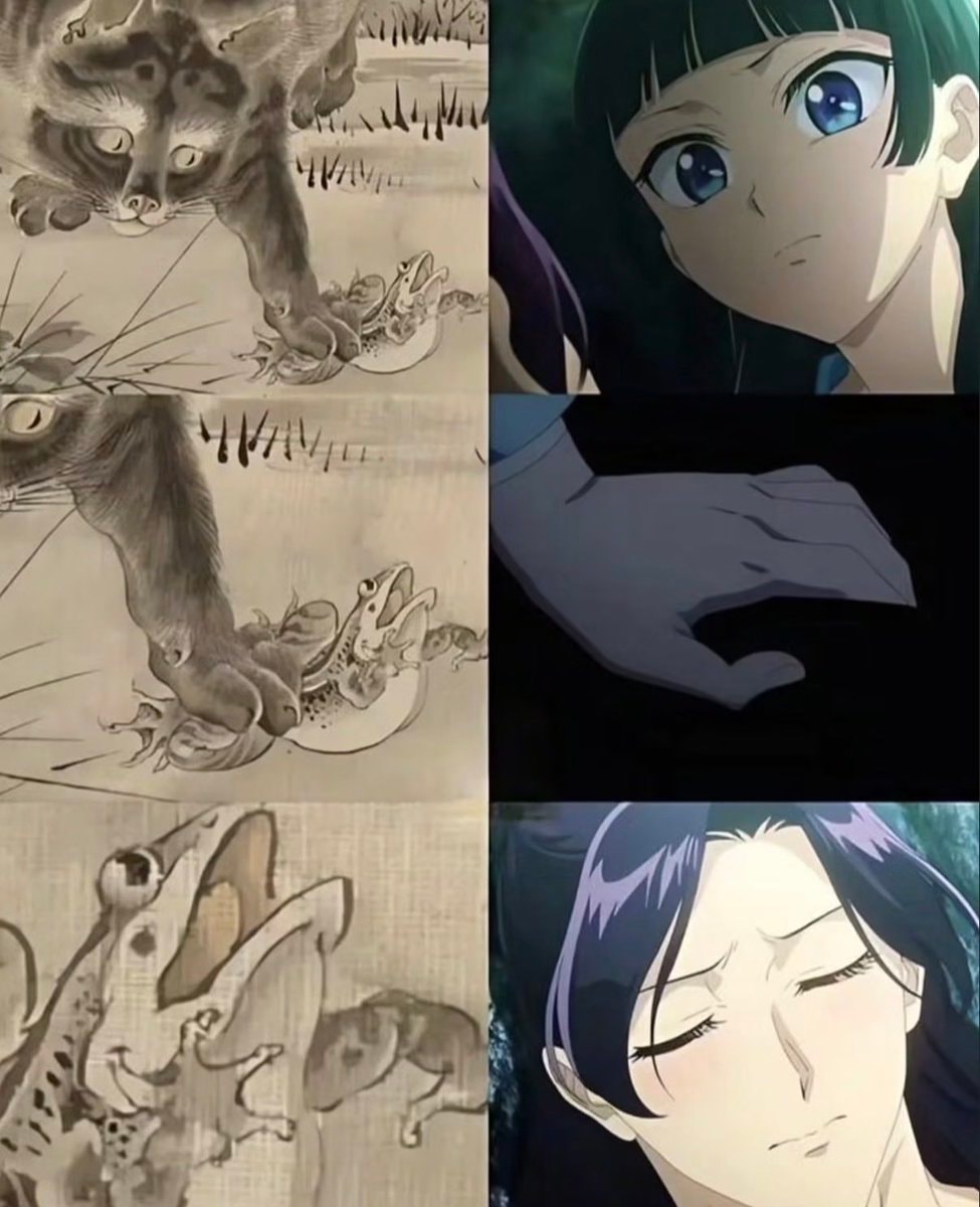 anime character triptych collage