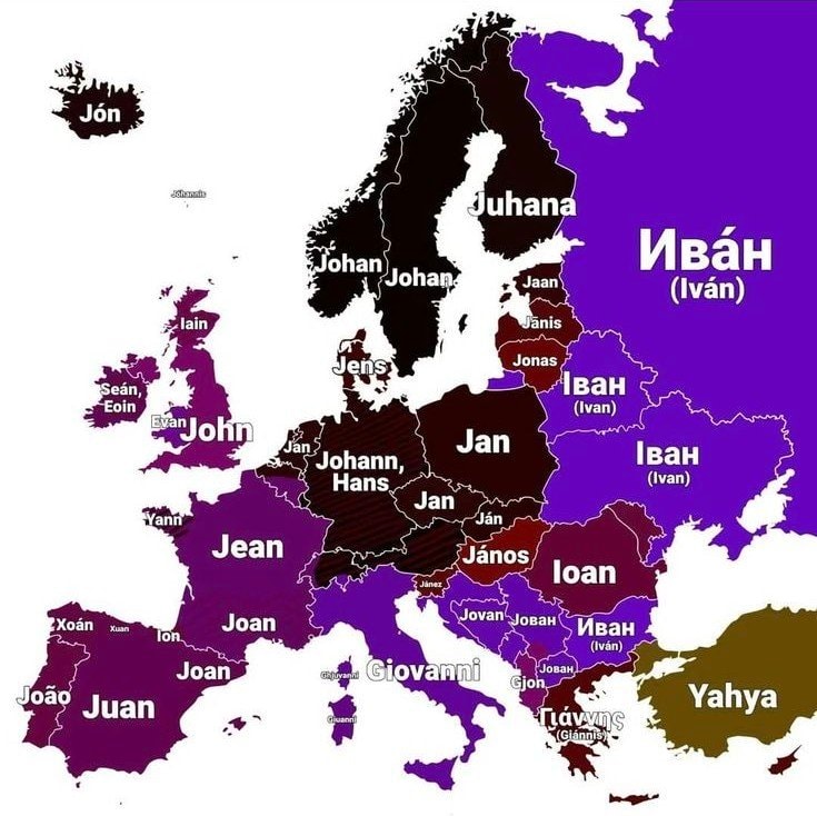 European variations of John