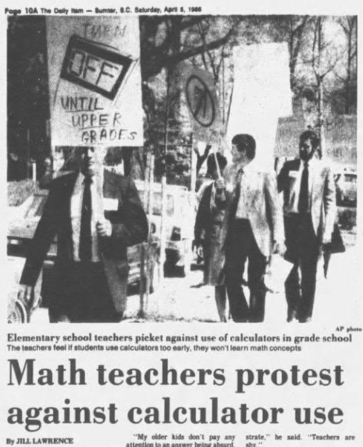1986 teacher protest against calculators