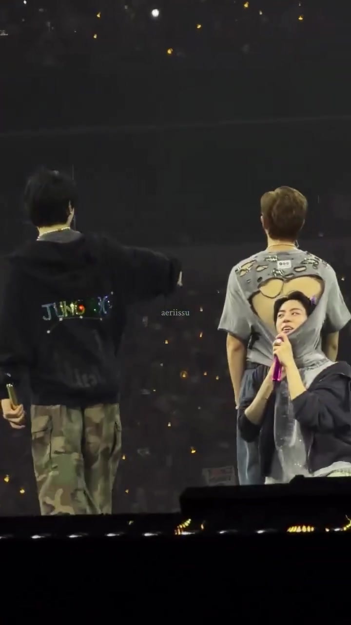 Jungkook films Seokjin inside RM's shirt