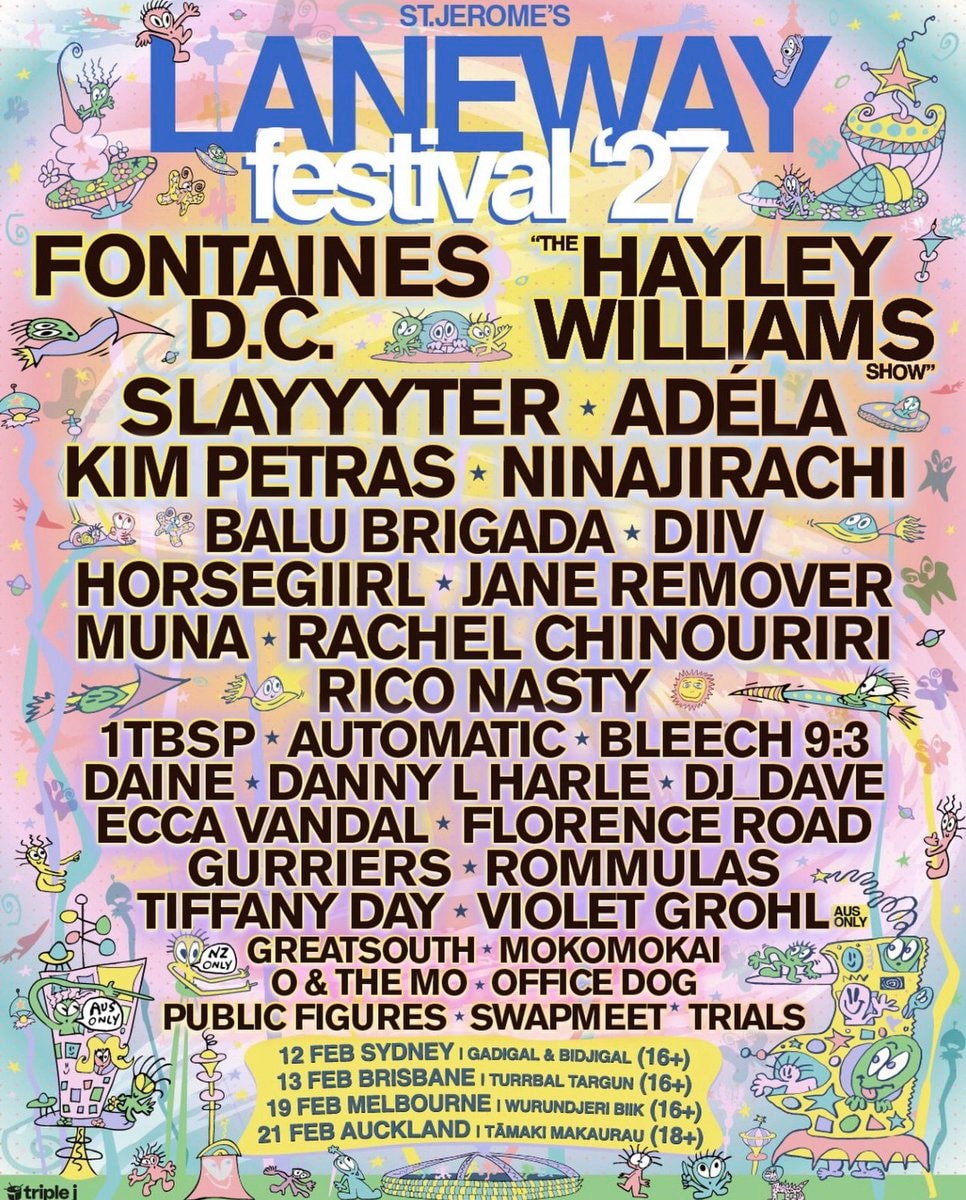 Laneway Festival 2027 lineup