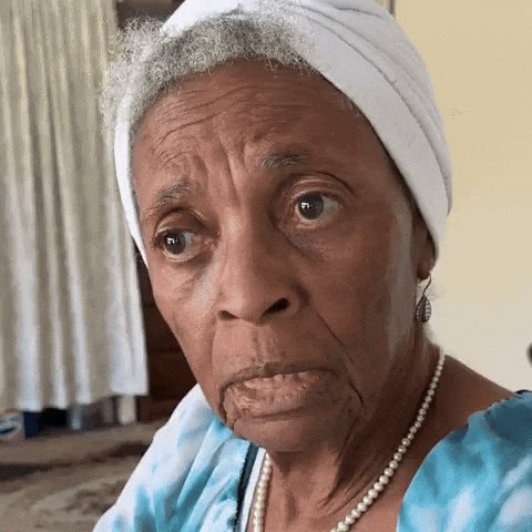elderly woman reaction