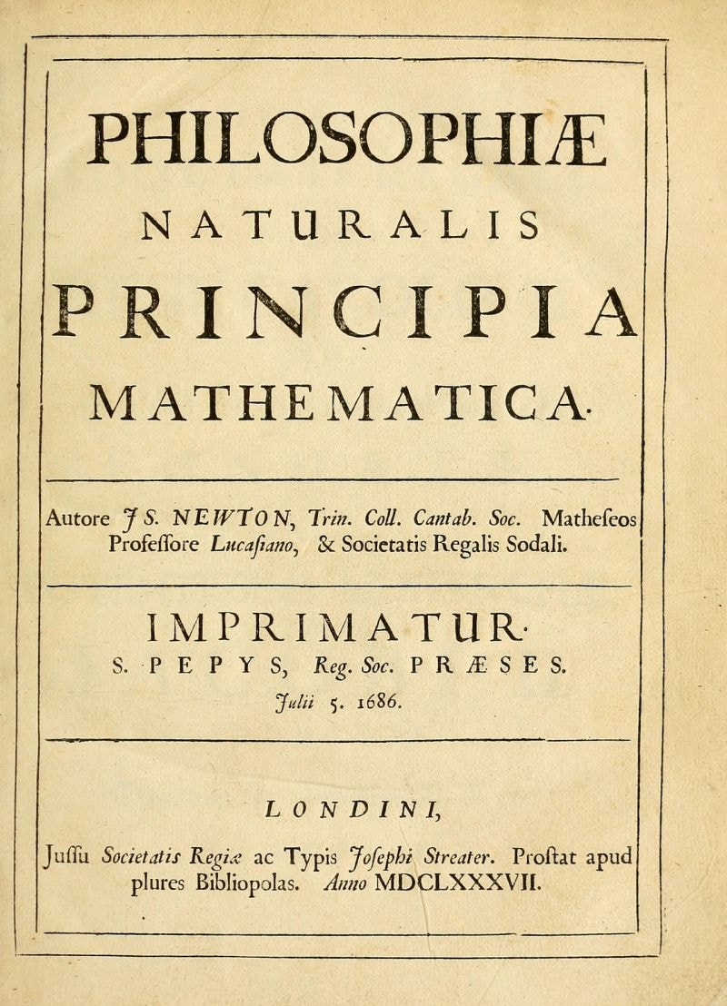 Isaac Newton Principia Mathematica 1687