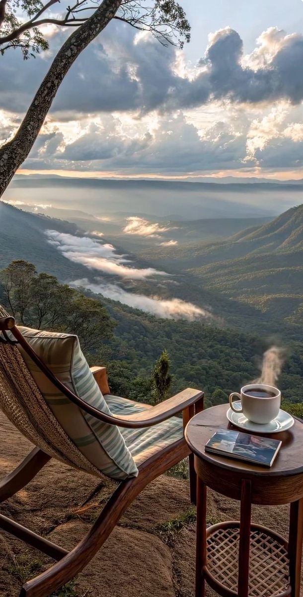 Coffee with a mountain view Coffee with a mountain view