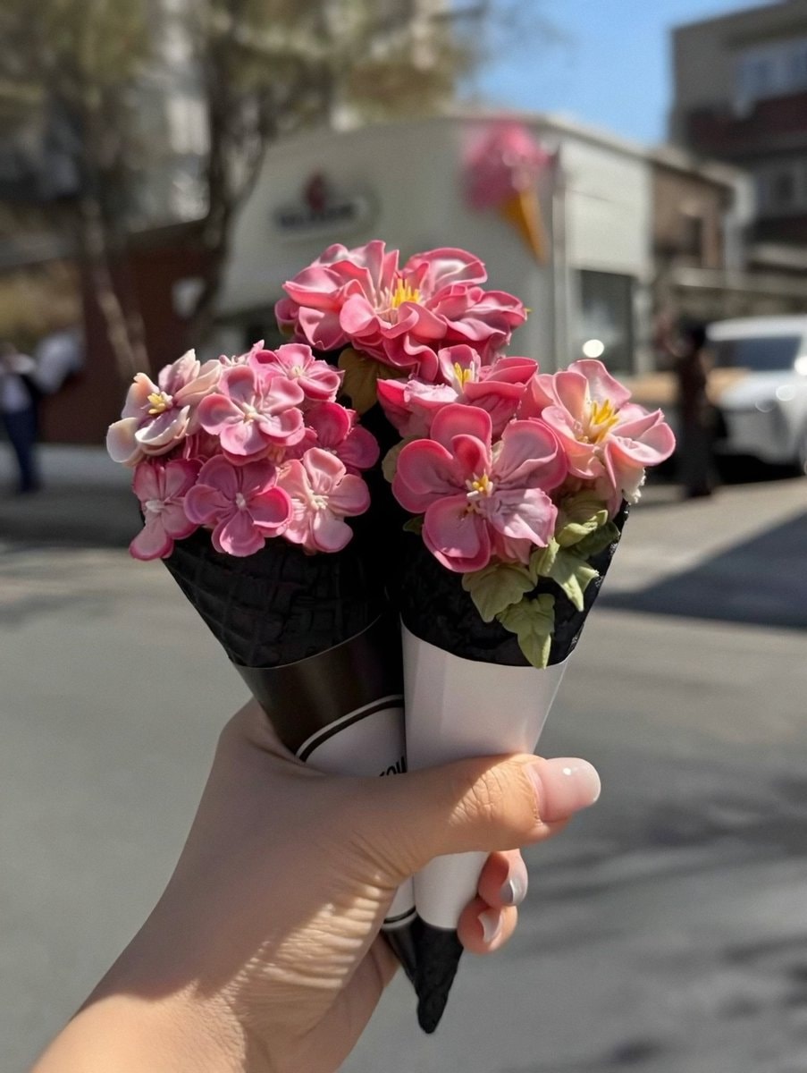 flower ice cream cones