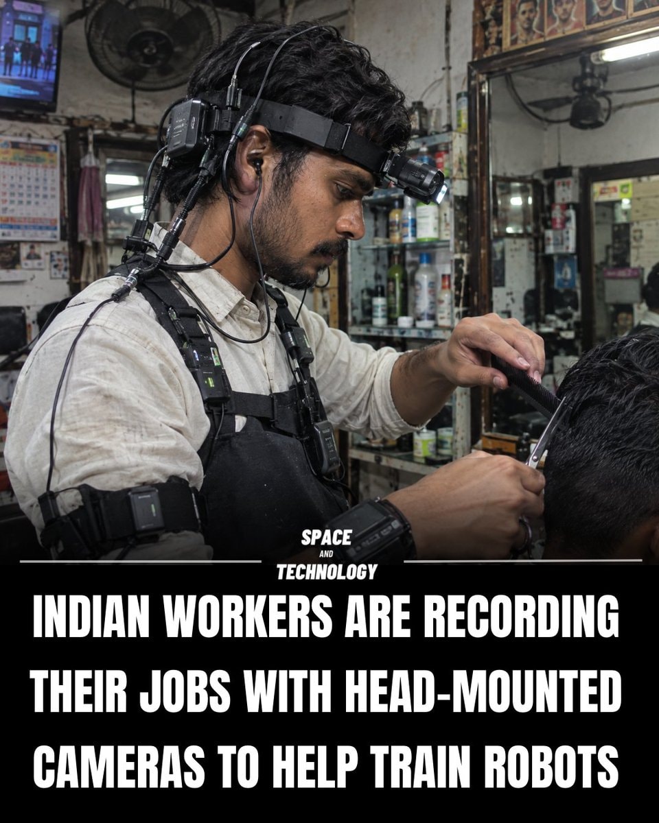Indian workers record jobs for robot training
