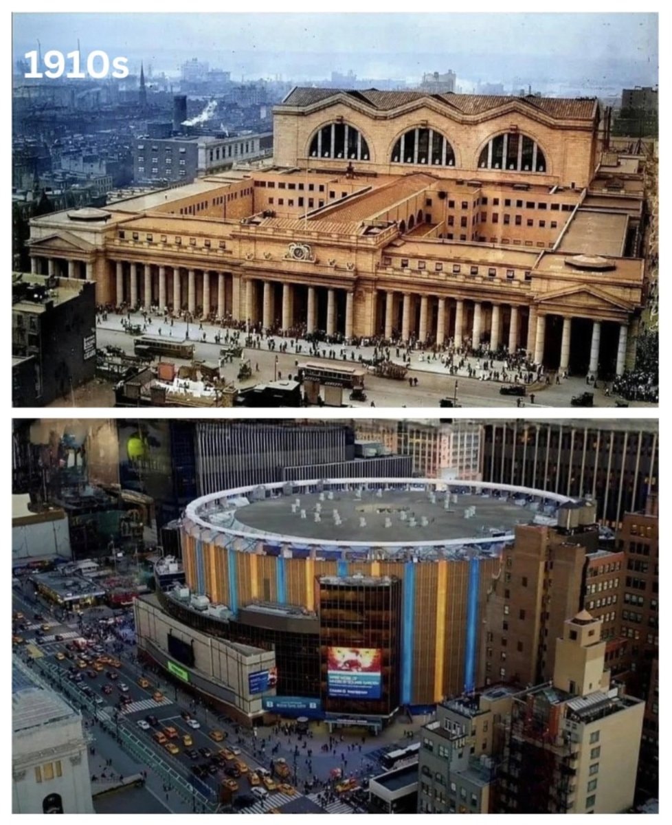 Penn Station NYC 1910 vs Today