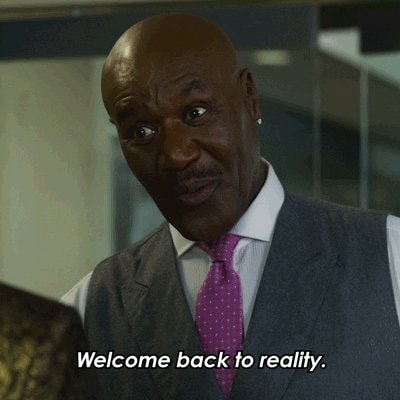 Man in suit returns to reality