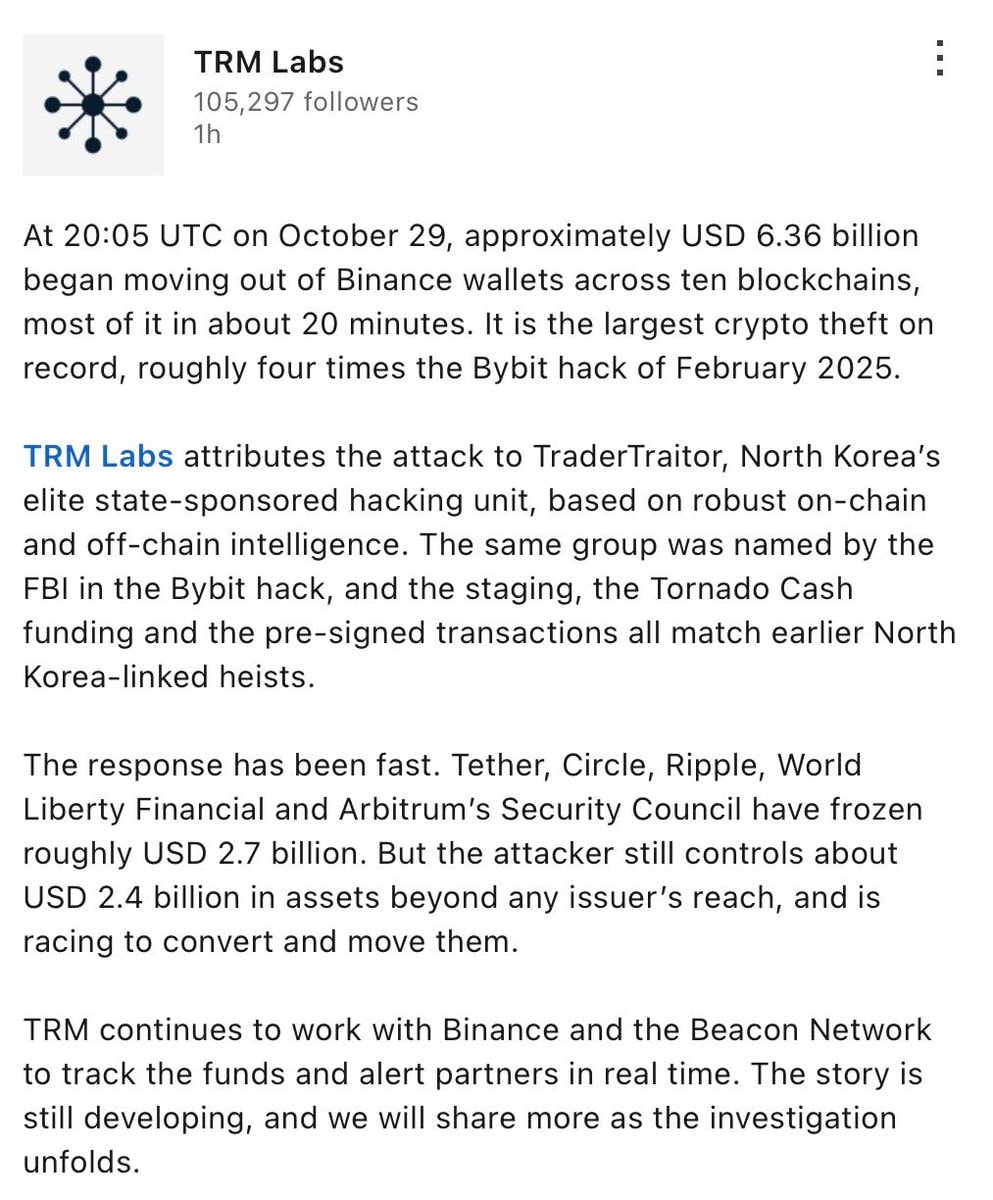 North Korean hackers Binance theft North Korean hackers Binance theft