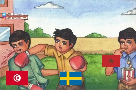 Sweden vs Tunisia cartoon boxing
