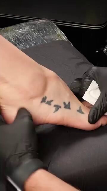 Tattoo cover-up birds in flight