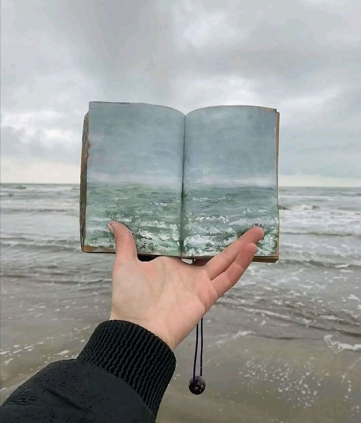 painted seascape matching beach