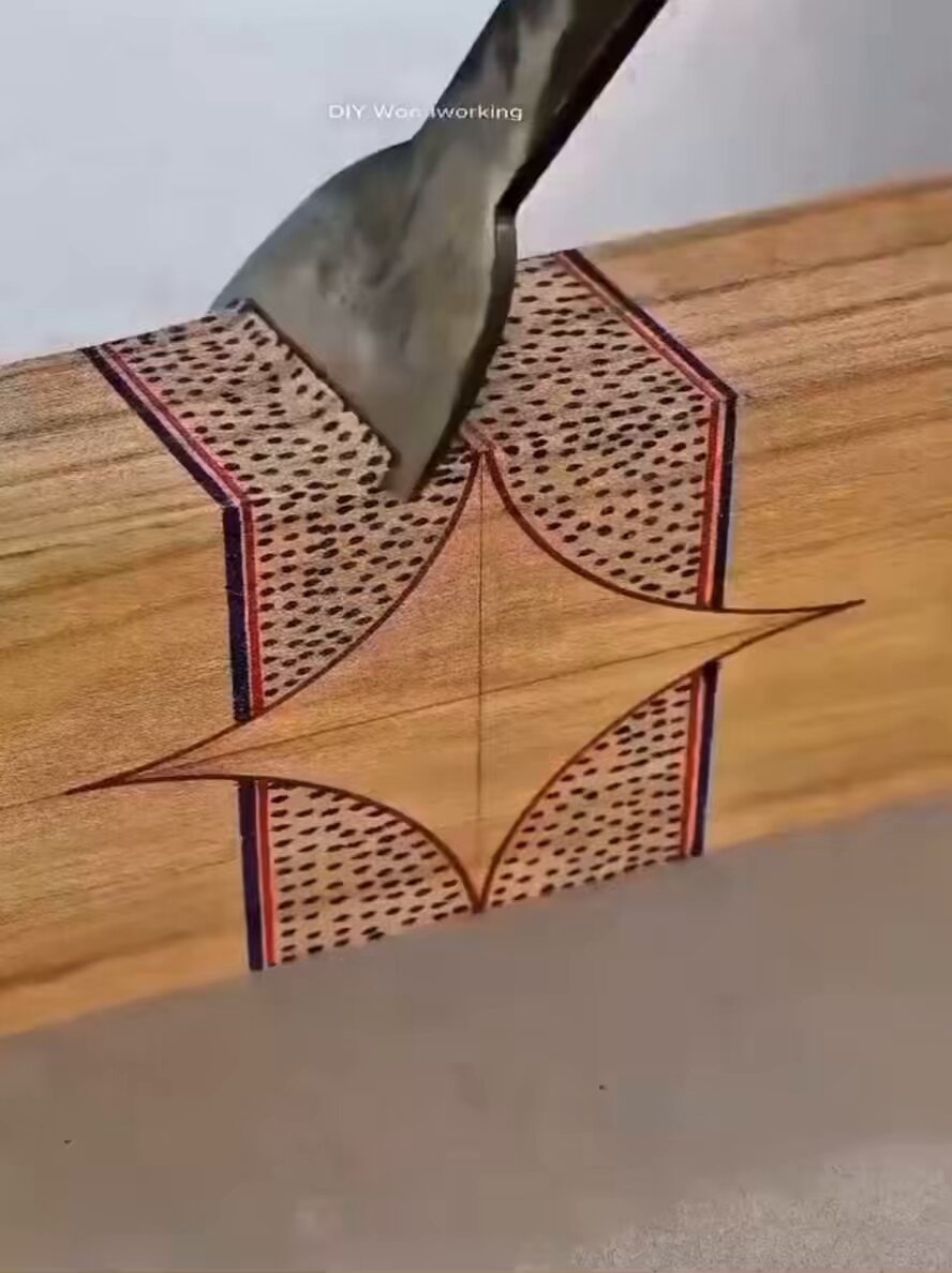 Starburst wood carving