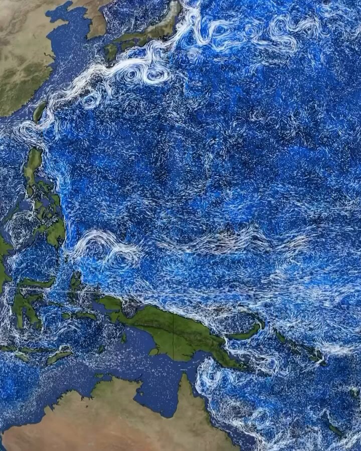 NASA ocean currents map Pacific Ocean