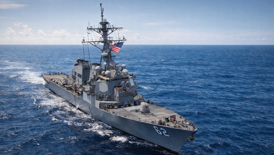 U.S. Navy destroyer in Arabian Sea