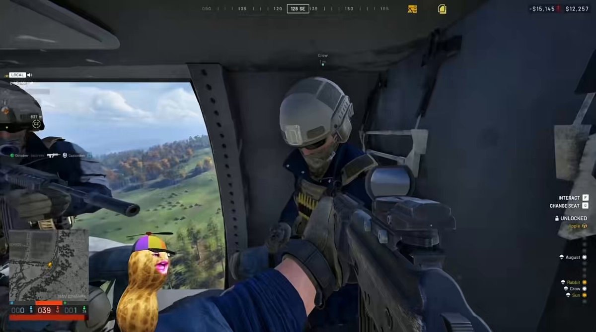 Gimmick flying through the air
