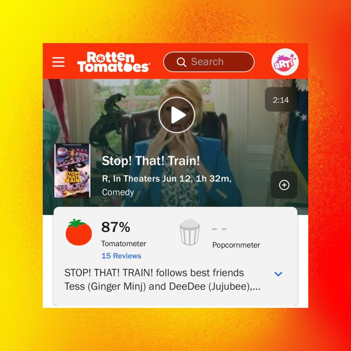 Stop That Train RuPaul Rotten Tomatoes 87% (photo 2 of 2)