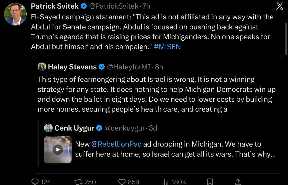 Abdul El-Sayed campaign clarification
