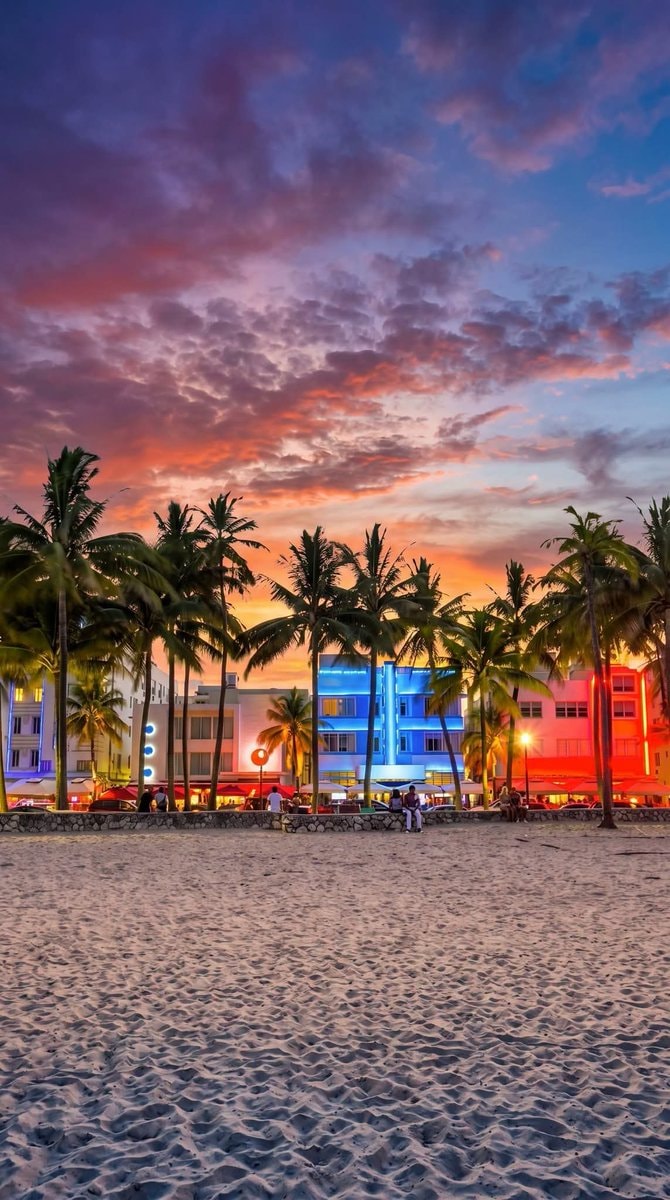 Miami Florida beach sunset