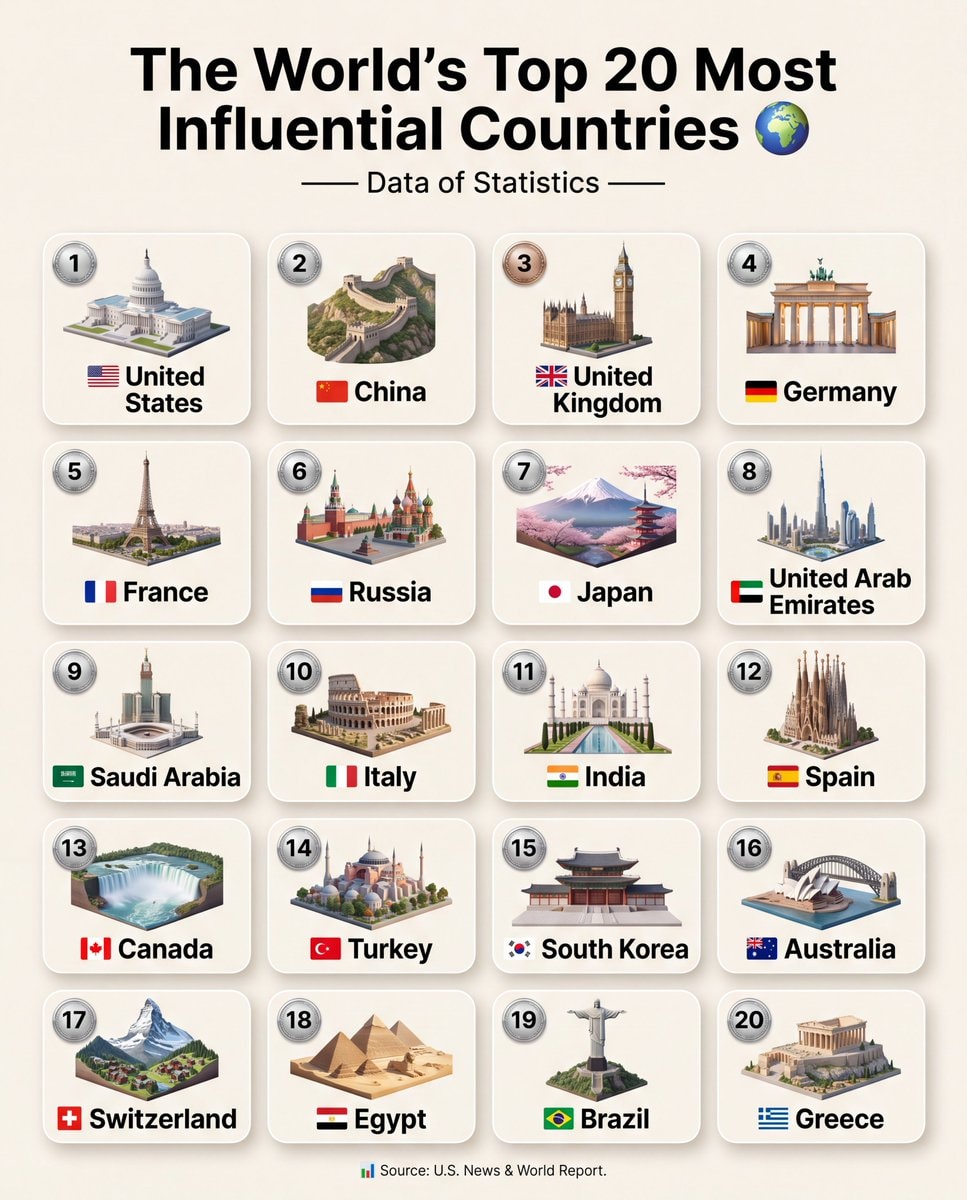 World's Top 20 Most Influential Countries