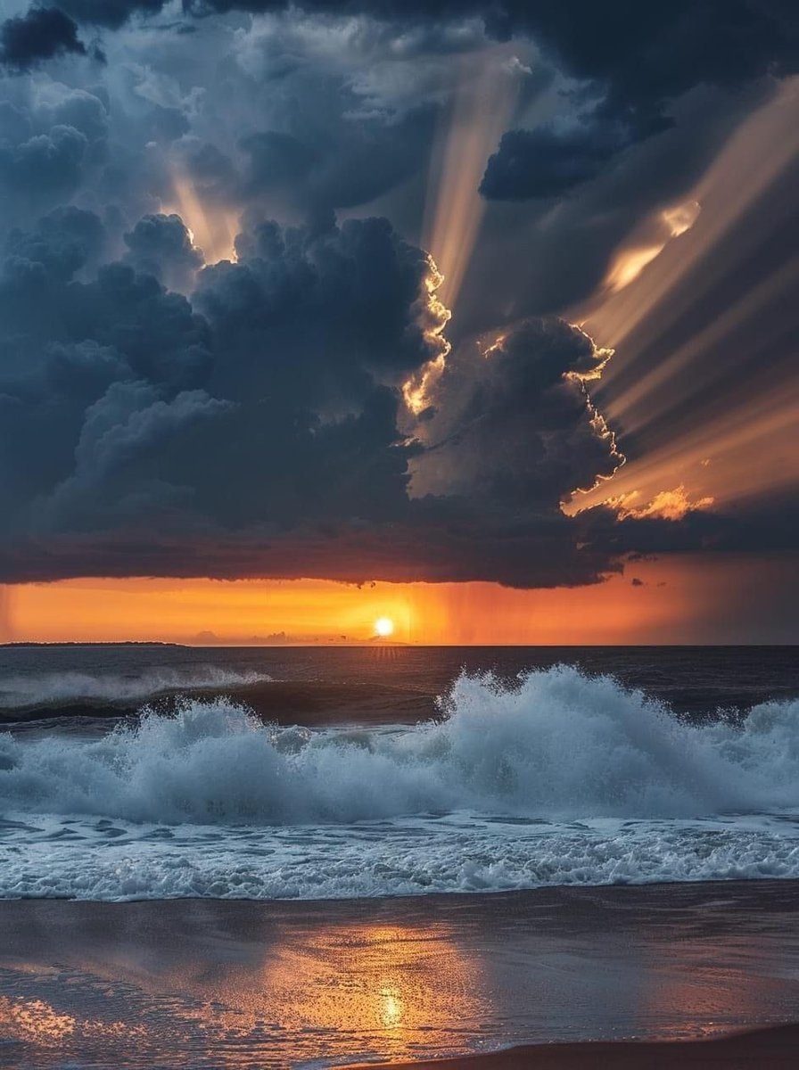dramatic ocean sunset
