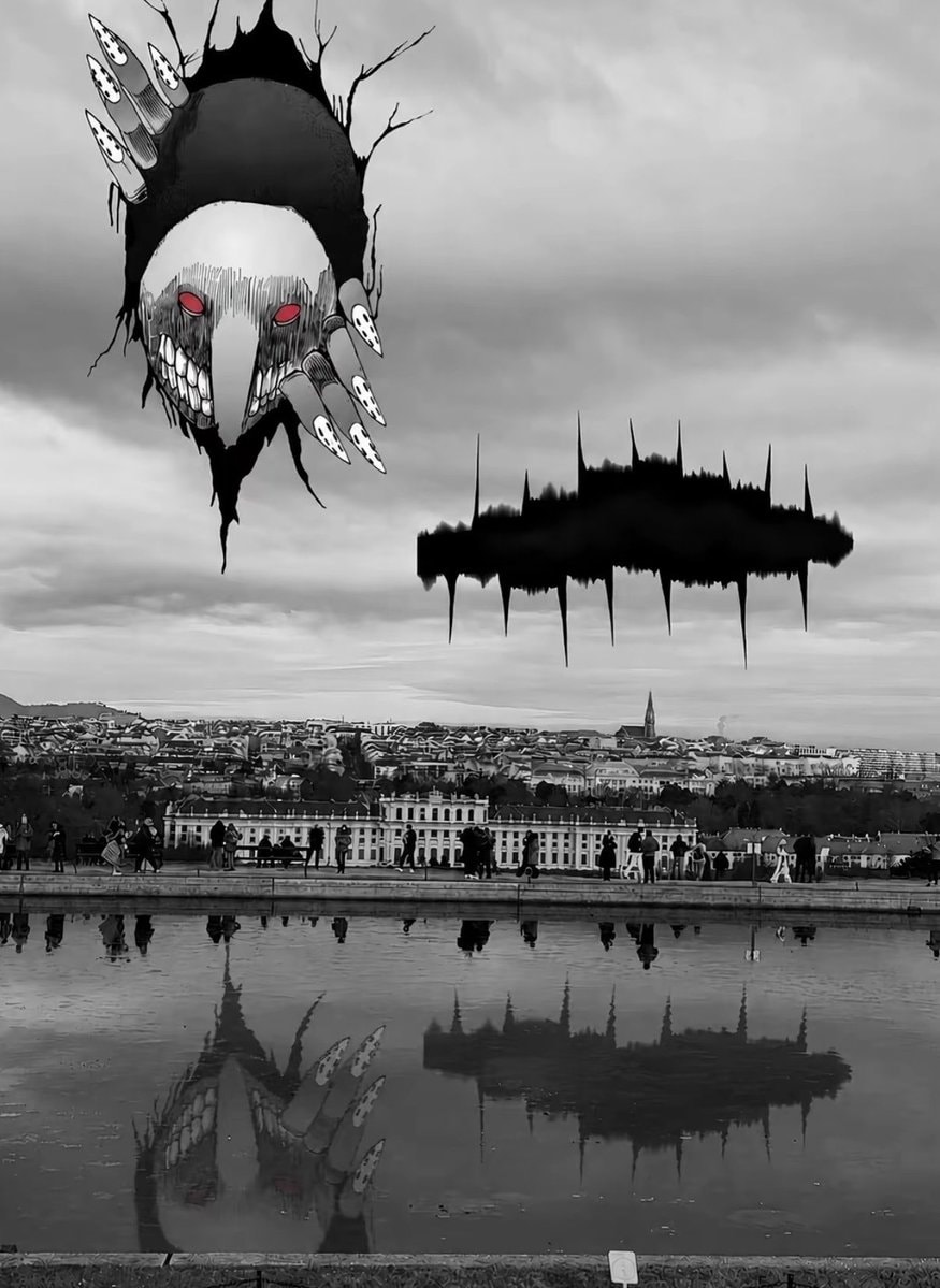 monstrous cartoonish face in the sky
