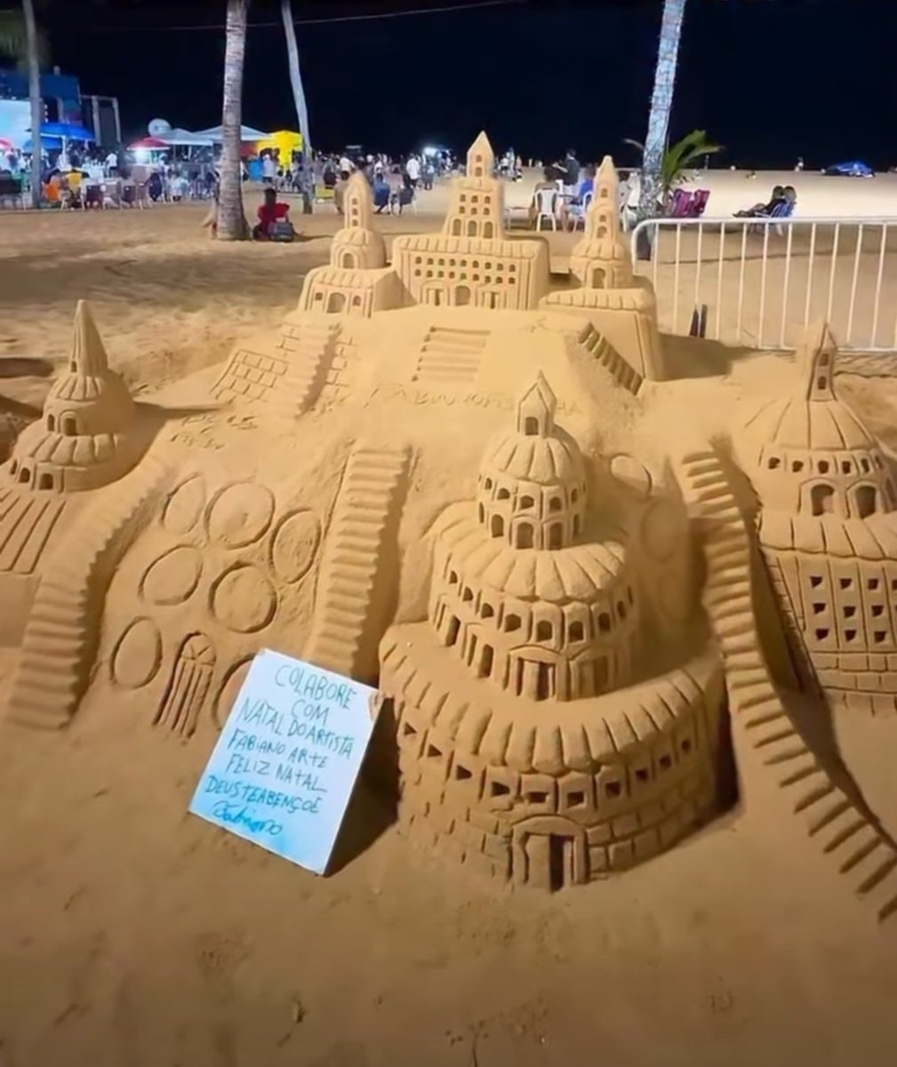 Sandcastle art at night Sandcastle art at night