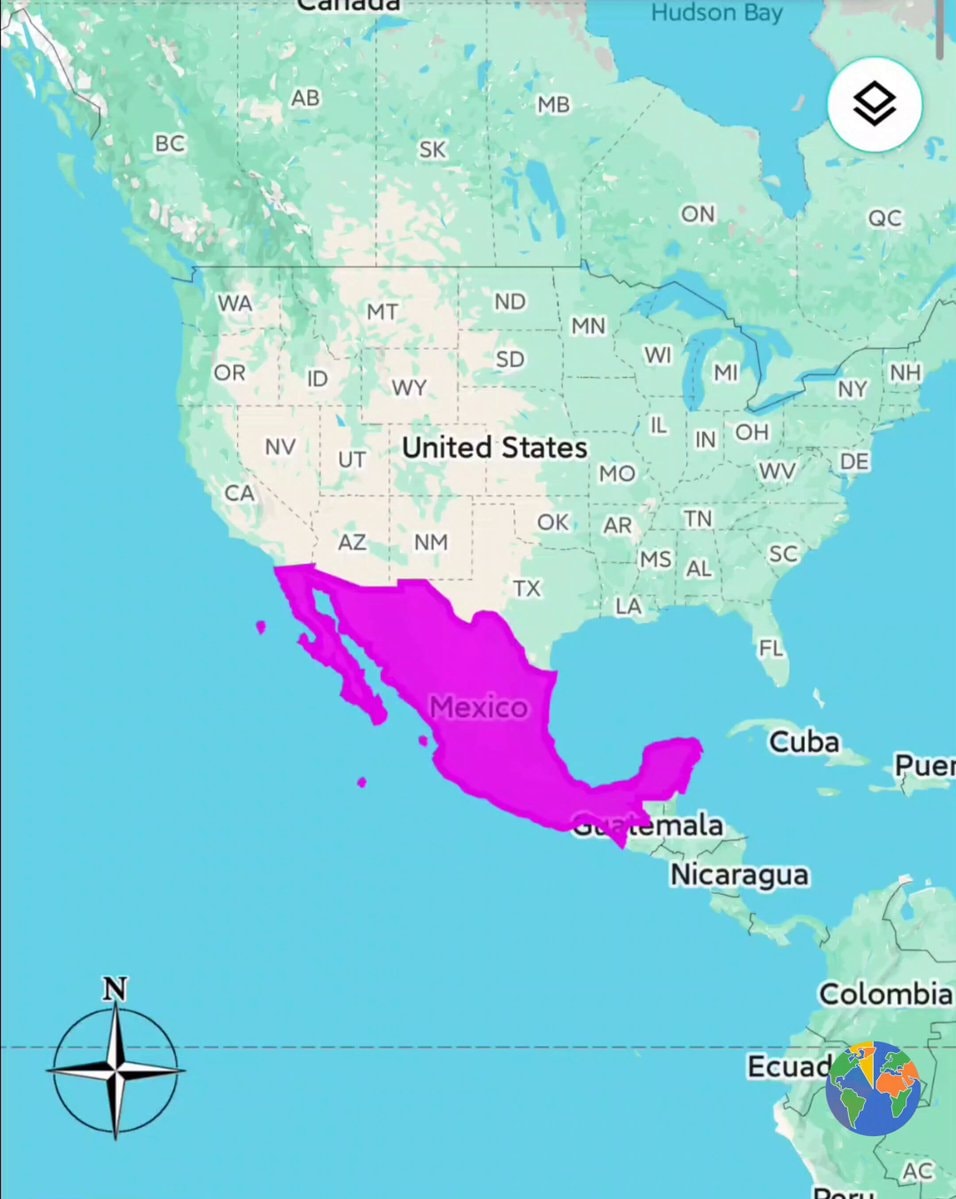 Mexico true size map