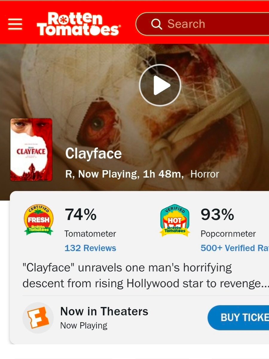 CLAYFACE Certified Fresh at 74% (photo 2 of 2)