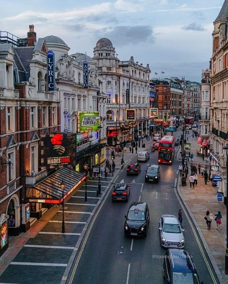 London street scene with red double-decker bus