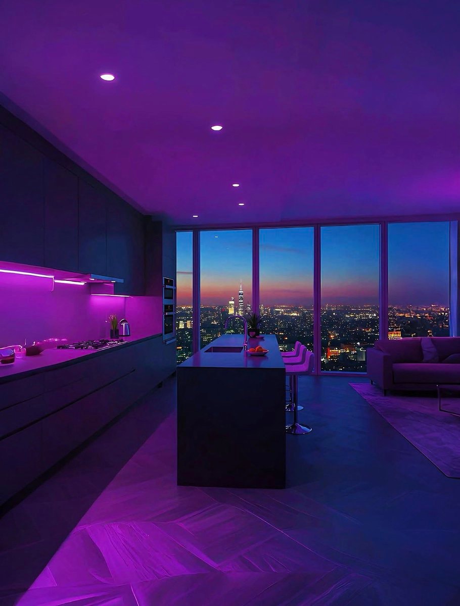 modern high-rise kitchen living area modern high-rise kitchen living area