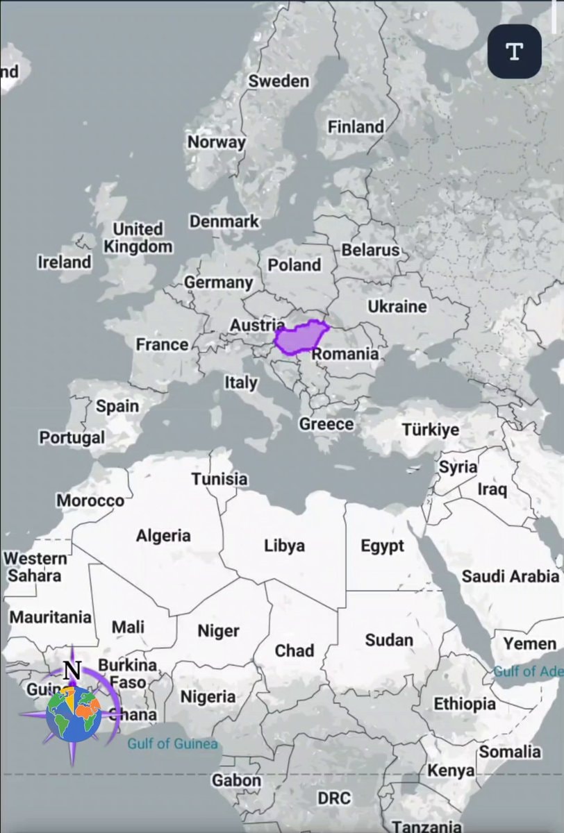 Hungary actual size map