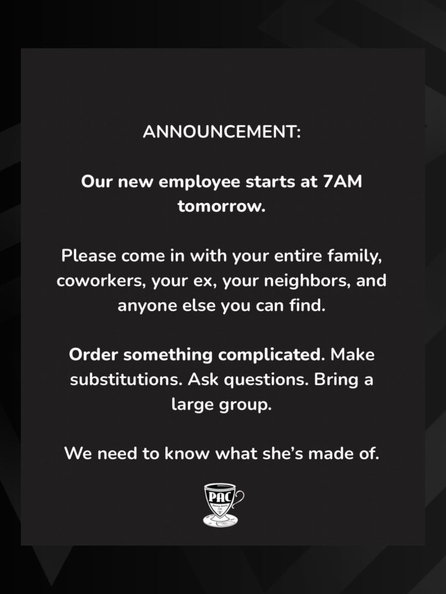 Viral cafe employee test (photo 2 of 2)