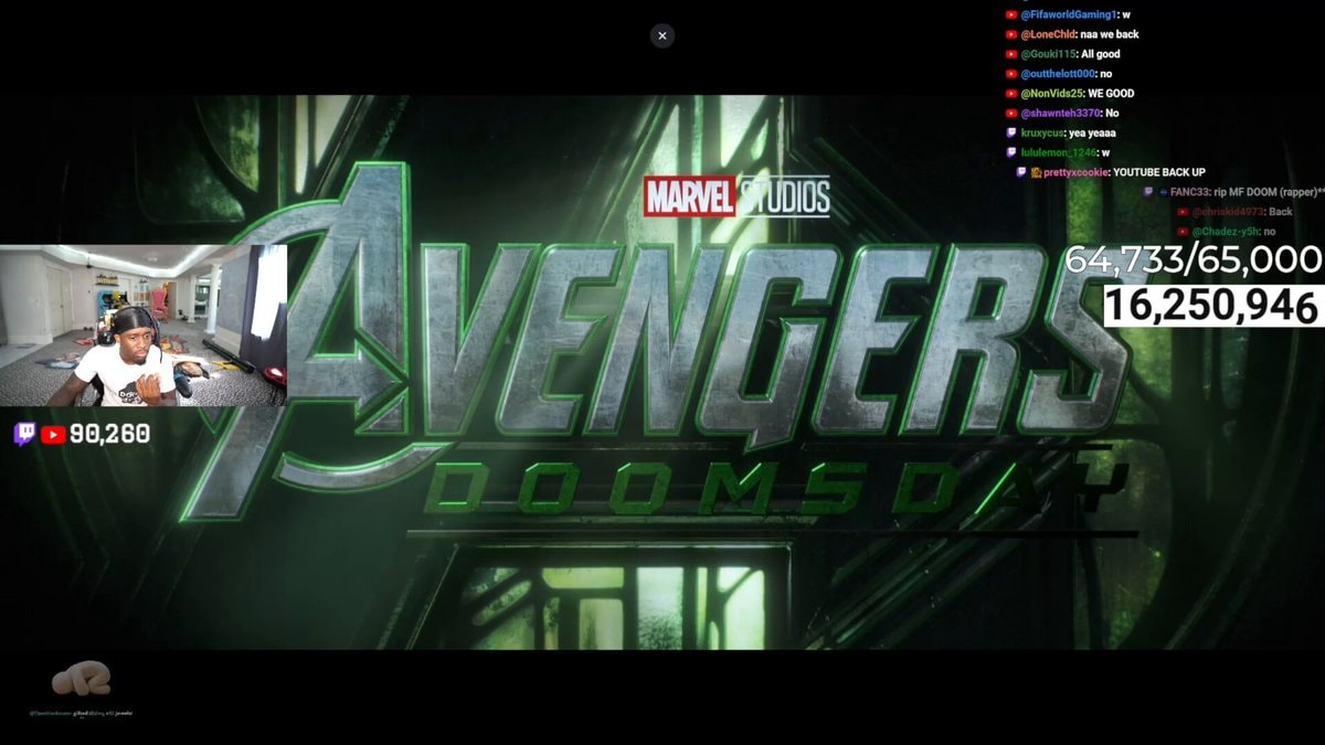 Kai Cenat Avengers: Doomsday reaction