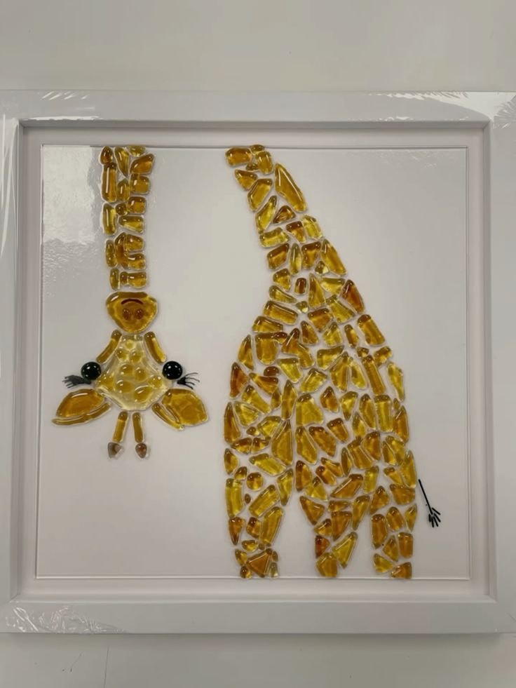whimsical amber glass giraffe art