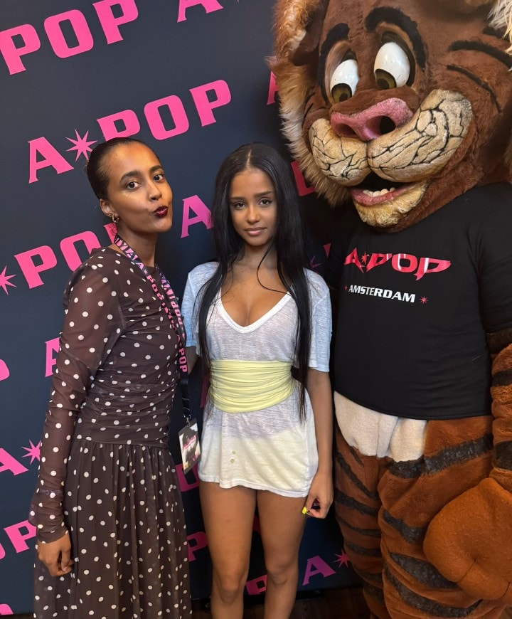 Tyla with fans in France