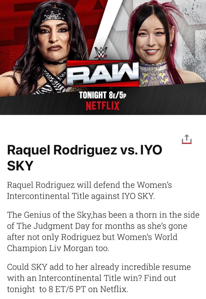 Raquel Rodriguez vs Iyo Sky WWE Raw
