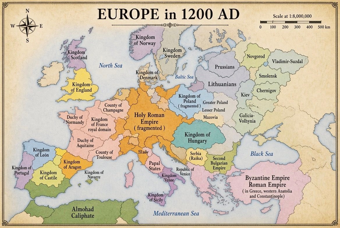 Europe in 1200 AD Europe in 1200 AD