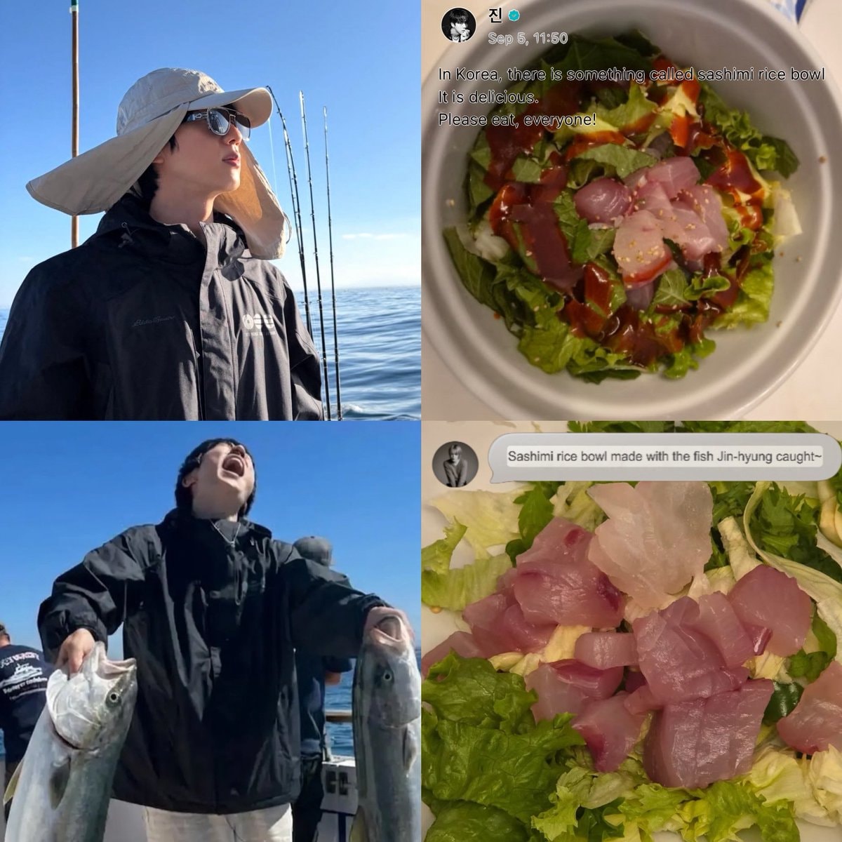 Korean sashimi rice bowl with Jin-hyung catch