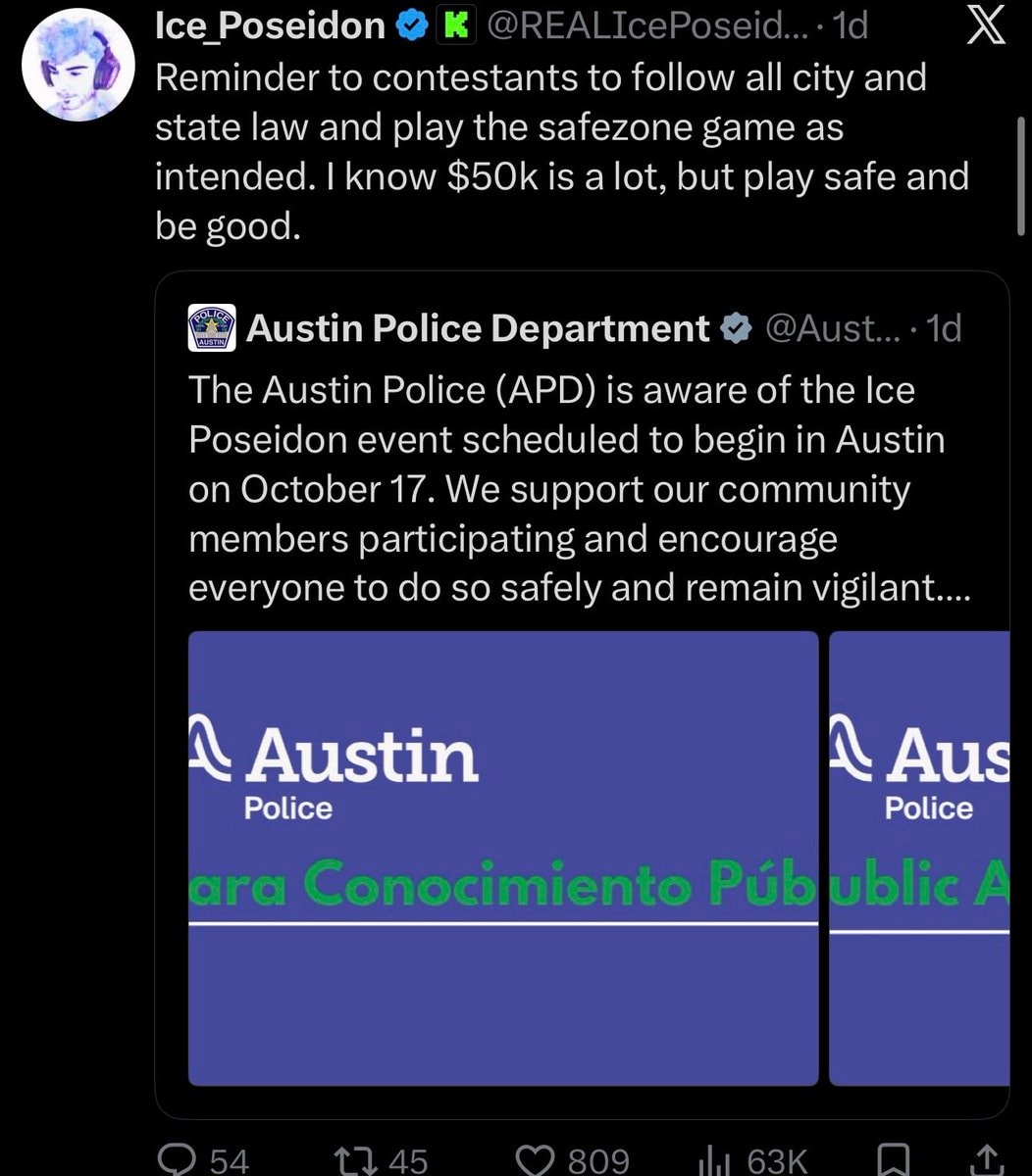 Austin Police Department Ice Poseidon Safe Zone advisory