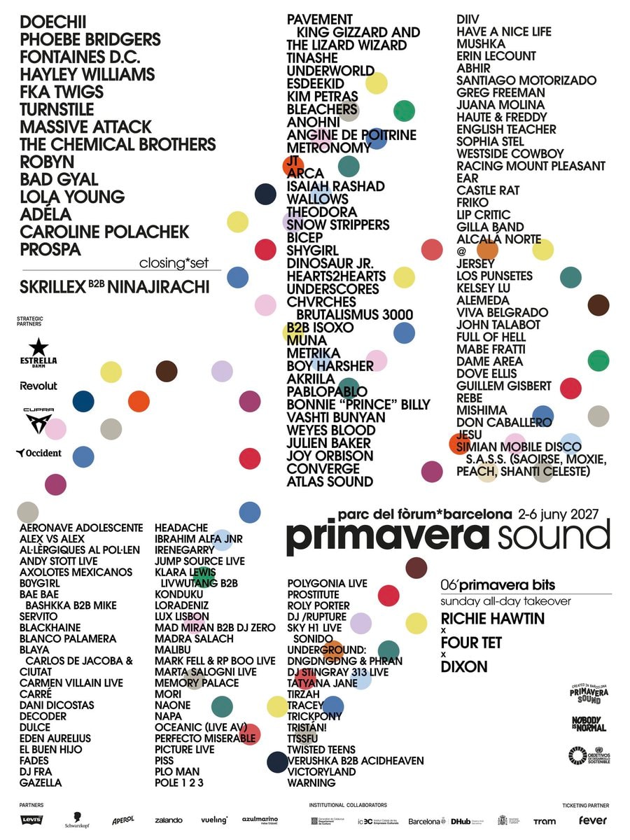Primavera Sound 2027 lineup announcement