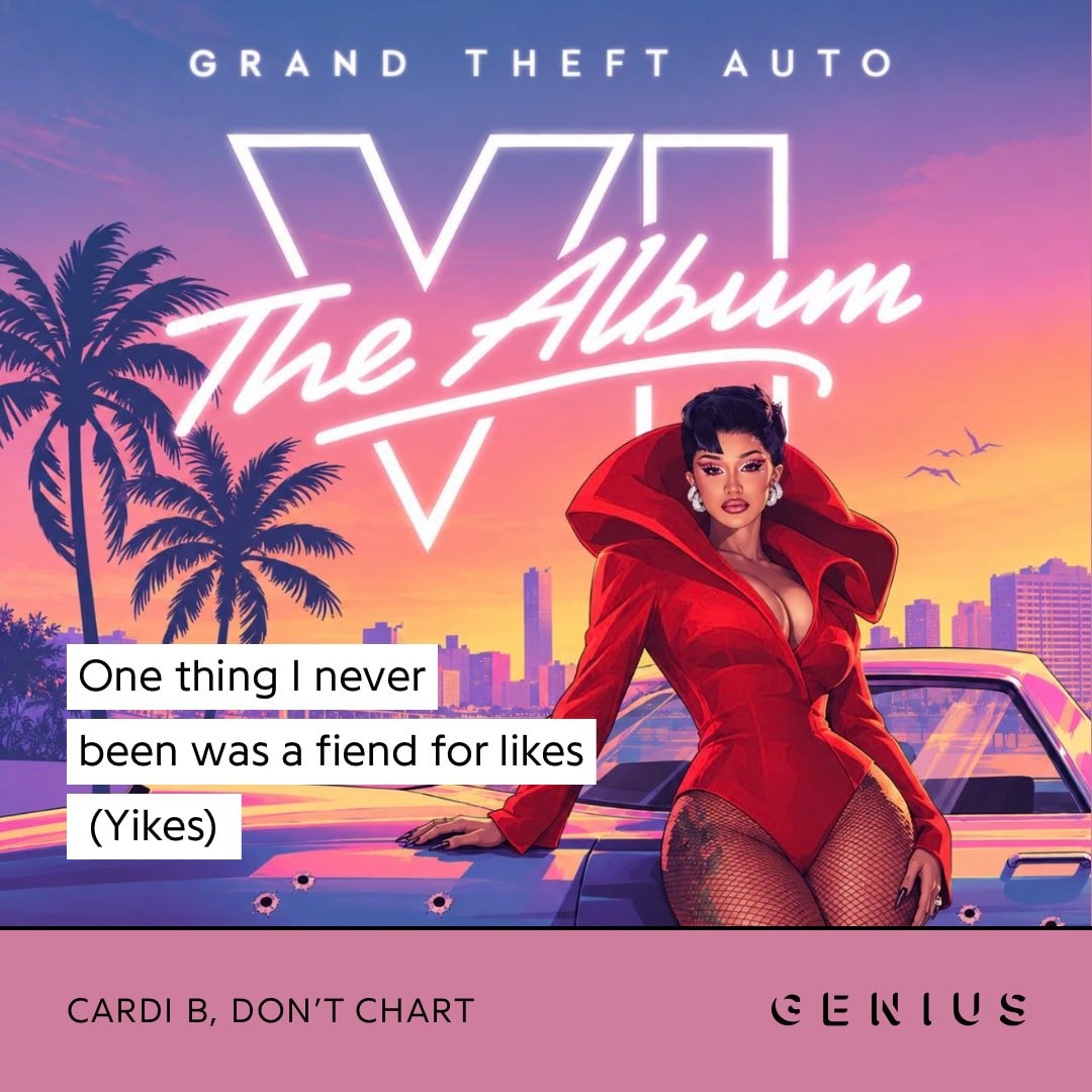 Cardi B red outfit car photos
