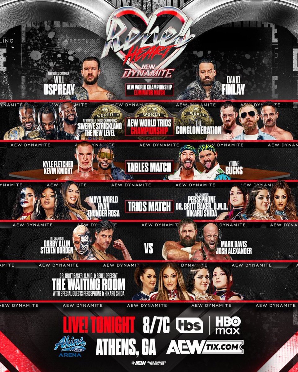 AEW Rebel Heart Dynamite lineup