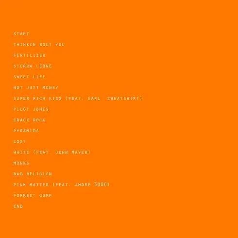 Frank Ocean channel ORANGE album cover (photo 2 of 2)