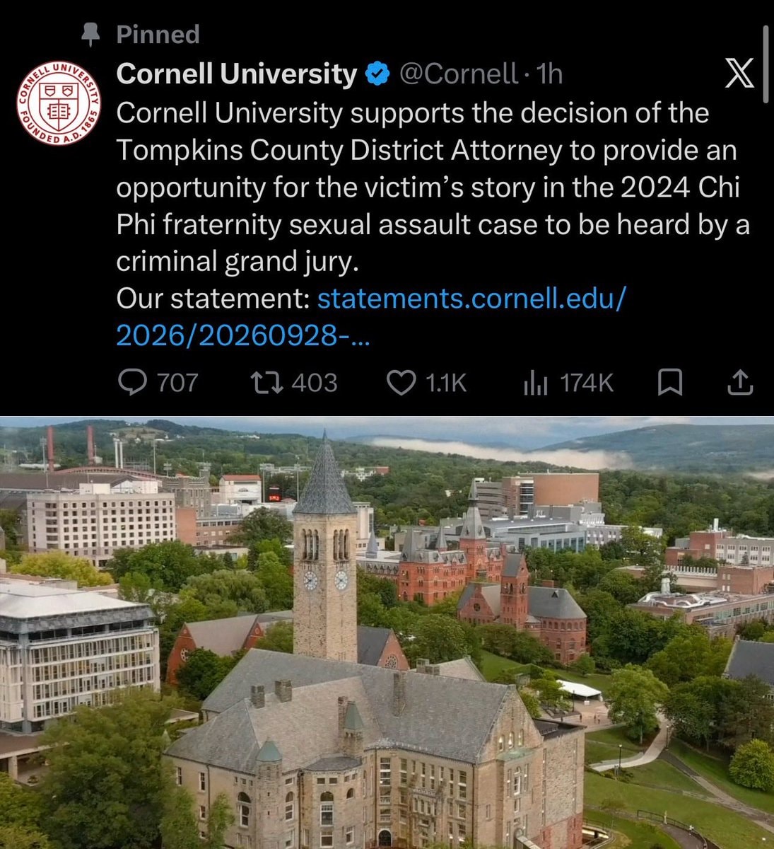 Cornell University Chi Phi statement